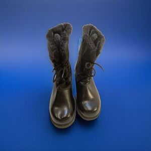 Rugged Outback Black Faux Fur Lined Boots - Women's Size 11W ~ New